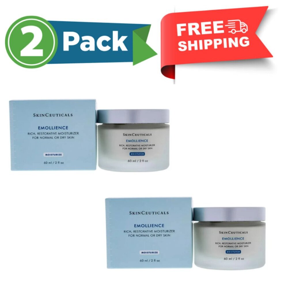 SkinCeuticals Emollience Moisturizer 2oz x2 Deep Hydration Face Cream Skincare.